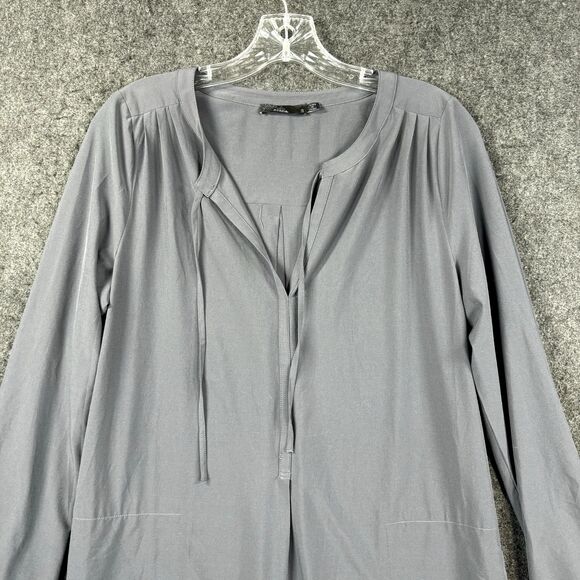 Prana Natassa Dress Women's Small Grya Charcoal Roll Tab Sleeve Shift - Picture 2 of 8